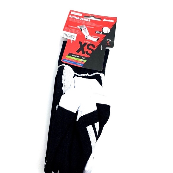 Shinguards X-Small Plastic Shell Franklin Sports Soccer sock black Up to 4' - Picture 4 of 6